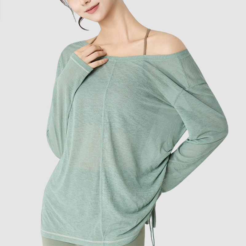 Pilates V Yoga - PofyBofy Maglia da Yoga a Maniche