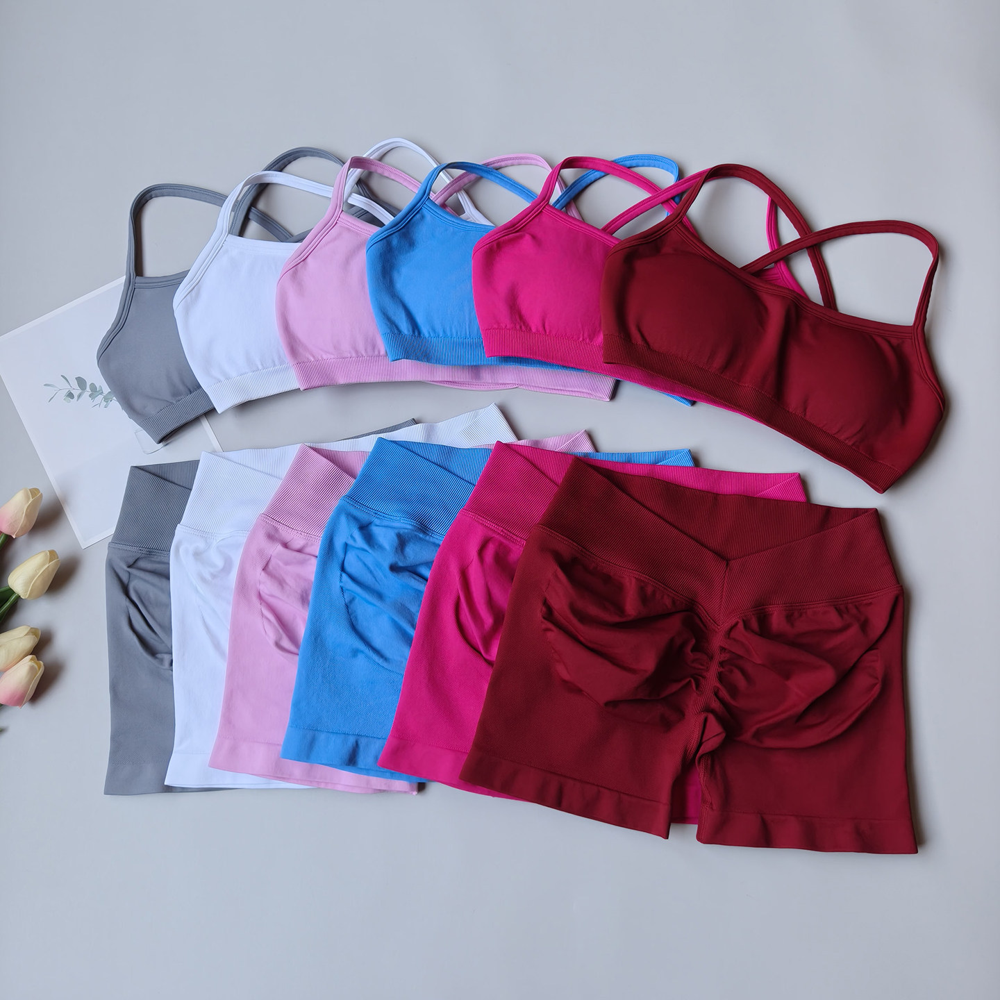 Pilates V Yoga - Set Yoga Senza Cuciture per Donna,