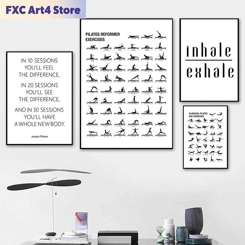 Pilates Yoga Gym - Poster Senza Cornice per Allenamento Pilates,